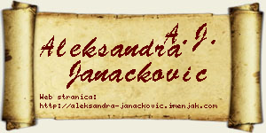 Aleksandra Janaćković vizit kartica